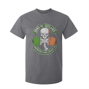 Irish Pride T Shirt For Kid Sons Of Ireland Shenanigans Chapter Skull Shamrock TS09 Charcoal Print Your Wear