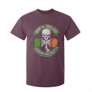 Irish Pride T Shirt For Kid Sons Of Ireland Shenanigans Chapter Skull Shamrock TS09 Maroon Print Your Wear