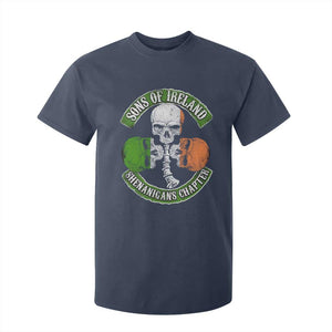 Irish Pride T Shirt For Kid Sons Of Ireland Shenanigans Chapter Skull Shamrock TS09 Navy Print Your Wear