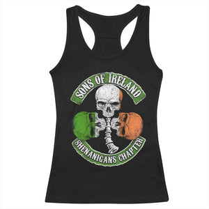 Irish Pride Racerback Tank Top Sons Of Ireland Shenanigans Chapter Skull Shamrock TS09 Black Print Your Wear