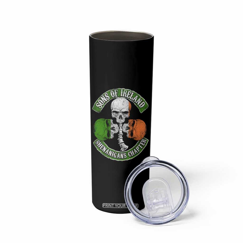 Irish Pride Skinny Tumbler Sons Of Ireland Shenanigans Chapter Skull Shamrock TS09 Print Your Wear