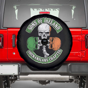 Irish Pride Spare Tire Cover Sons Of Ireland Shenanigans Chapter Skull Shamrock TS09 Black Print Your Wear