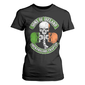 Irish Pride T Shirt For Women Sons Of Ireland Shenanigans Chapter Skull Shamrock TS09 Black Print Your Wear
