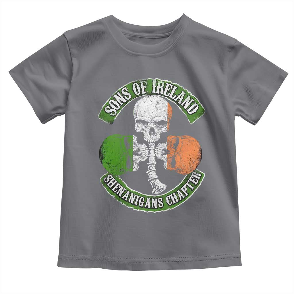 Irish Pride Toddler T Shirt Sons Of Ireland Shenanigans Chapter Skull Shamrock TS09 Charcoal Print Your Wear