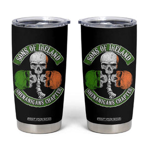 Irish Pride Tumbler Cup Sons Of Ireland Shenanigans Chapter Skull Shamrock TS09 Black Print Your Wear