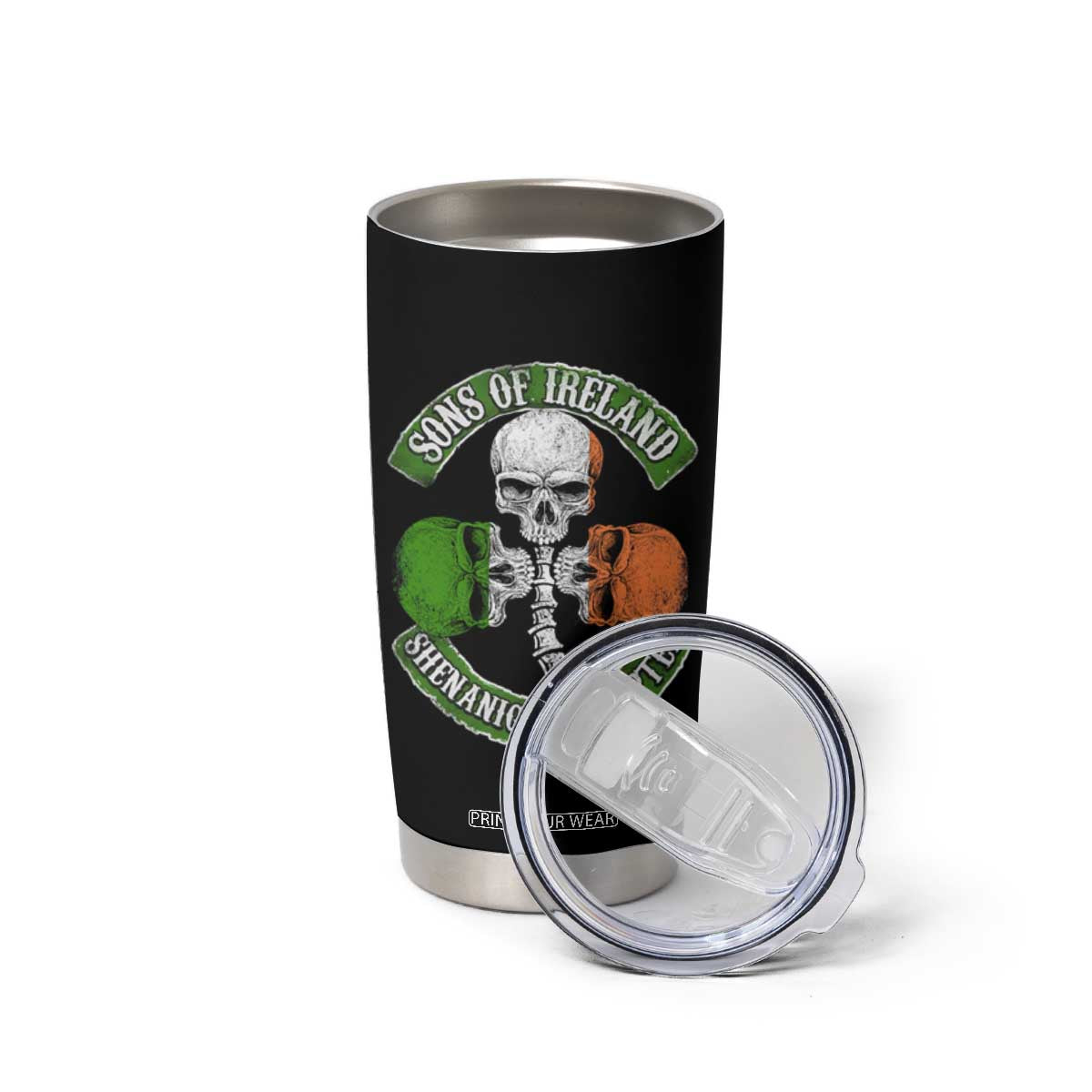 Irish Pride Tumbler Cup Sons Of Ireland Shenanigans Chapter Skull Shamrock TS09 Print Your Wear