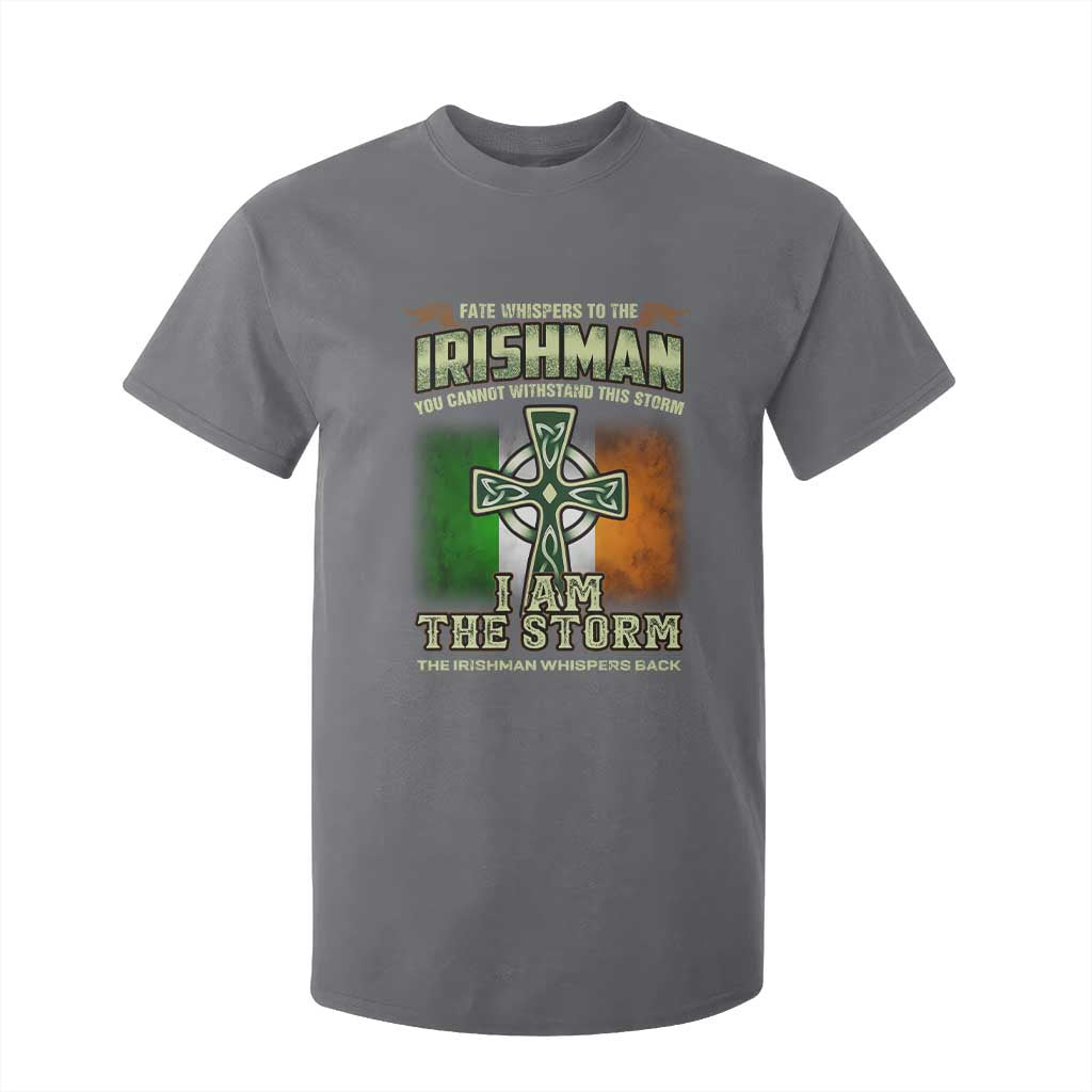 Irish Pride T Shirt For Kid Irish Warrior I Am The Storm The Irishman Whispers Back TS09 Charcoal Print Your Wear