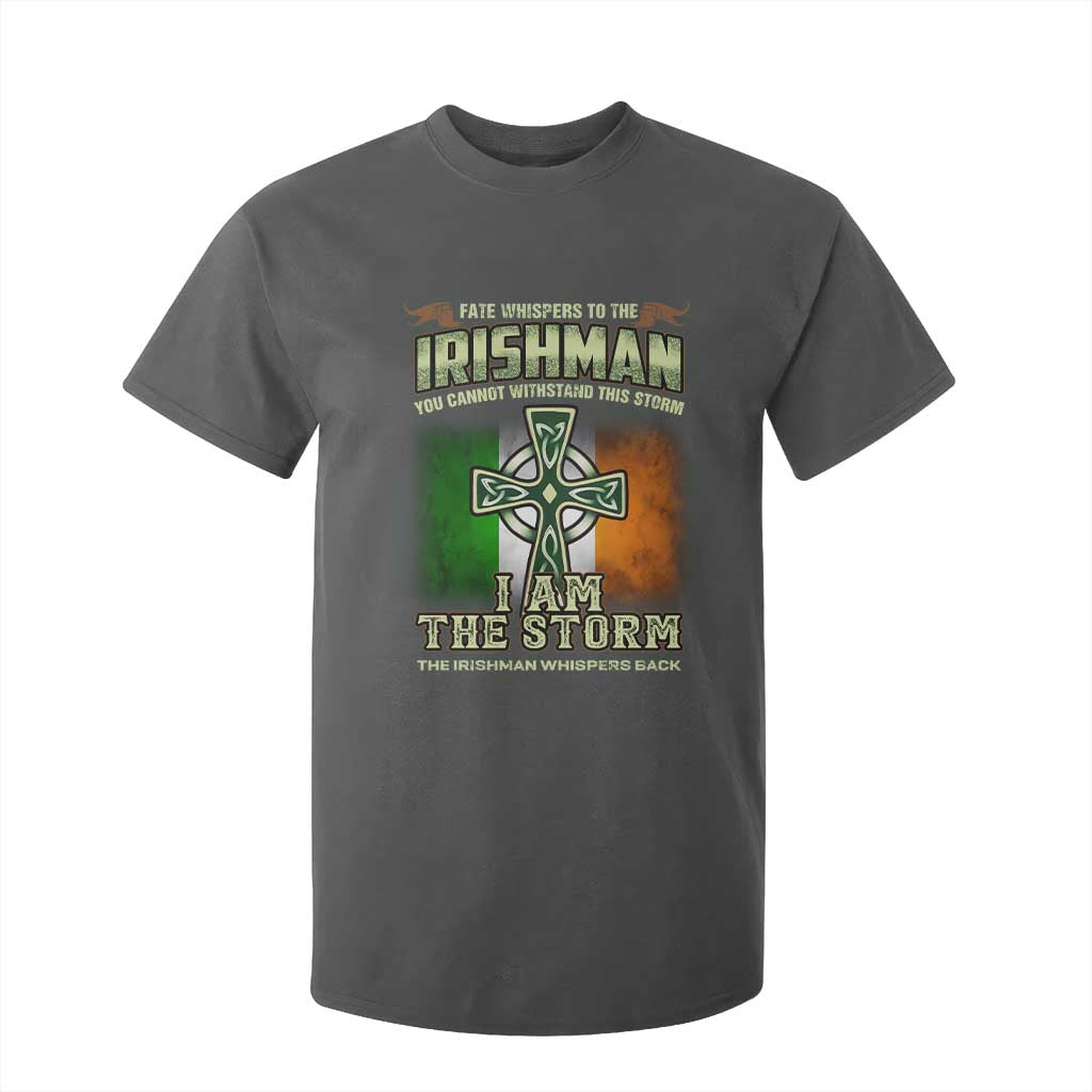 Irish Pride T Shirt For Kid Irish Warrior I Am The Storm The Irishman Whispers Back TS09 Dark Heather Print Your Wear
