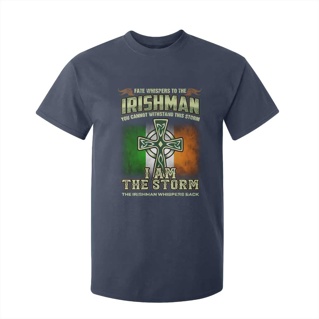 Irish Pride T Shirt For Kid Irish Warrior I Am The Storm The Irishman Whispers Back TS09 Navy Print Your Wear