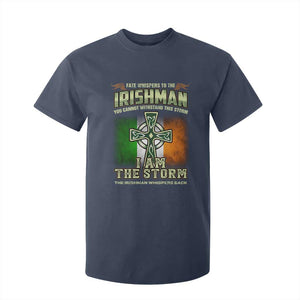 Irish Pride T Shirt For Kid Irish Warrior I Am The Storm The Irishman Whispers Back TS09 Navy Print Your Wear