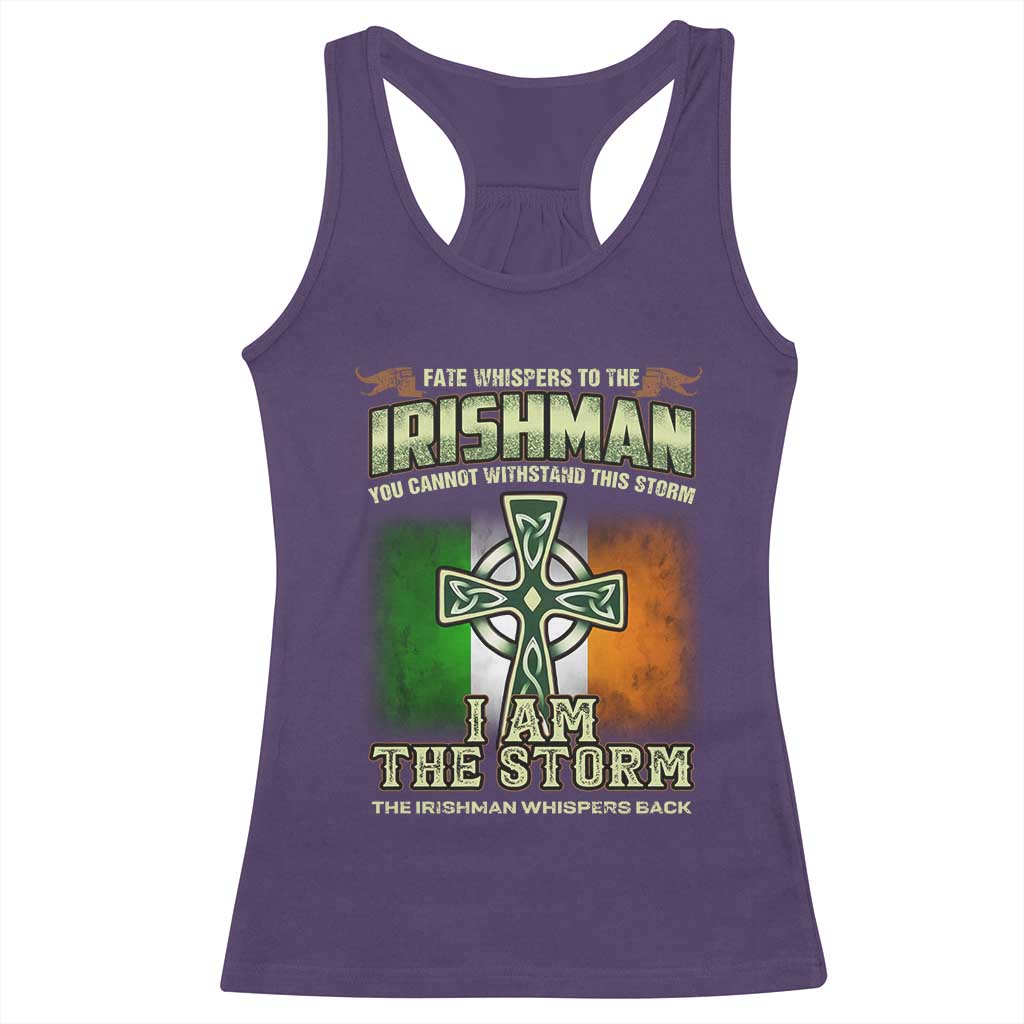 Irish Pride Racerback Tank Top Irish Warrior I Am The Storm The Irishman Whispers Back TS09 Purple Print Your Wear