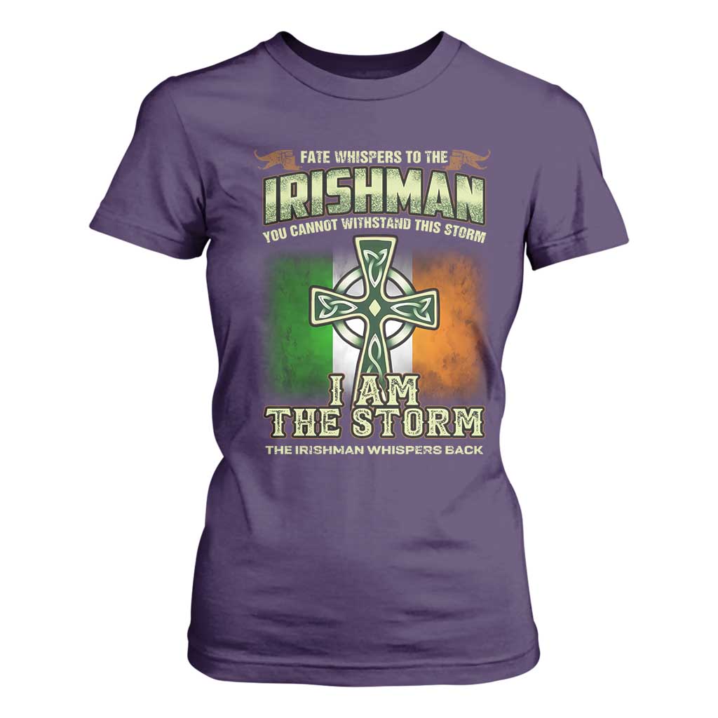 Irish Pride T Shirt For Women Irish Warrior I Am The Storm The Irishman Whispers Back TS09 Purple Print Your Wear