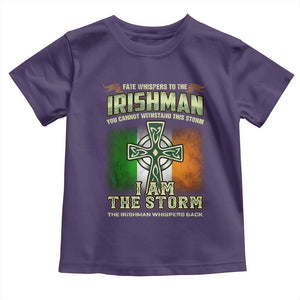 Irish Pride Toddler T Shirt Irish Warrior I Am The Storm The Irishman Whispers Back TS09 Purple Print Your Wear