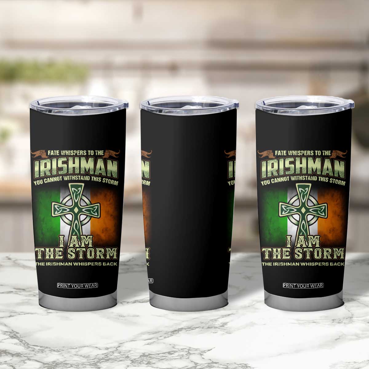 Irish Pride Tumbler Cup Irish Warrior I Am The Storm The Irishman Whispers Back TS09 Print Your Wear