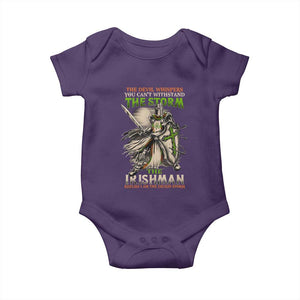 Irish Pride Baby Onesie Irish Warrior I Am The Feckin Storm TS09 Purple Print Your Wear