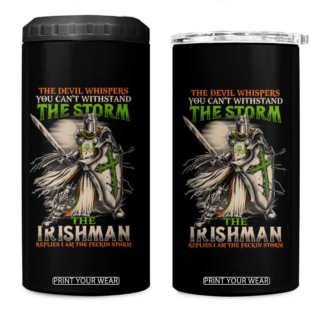 Irish Pride 4 in 1 Can Cooler Tumbler Irish Warrior I Am The Feckin Storm TS09 One Size: 16 oz Black Print Your Wear