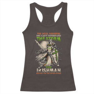 Irish Pride Racerback Tank Top Irish Warrior I Am The Feckin Storm TS09 Dark Chocolate Print Your Wear