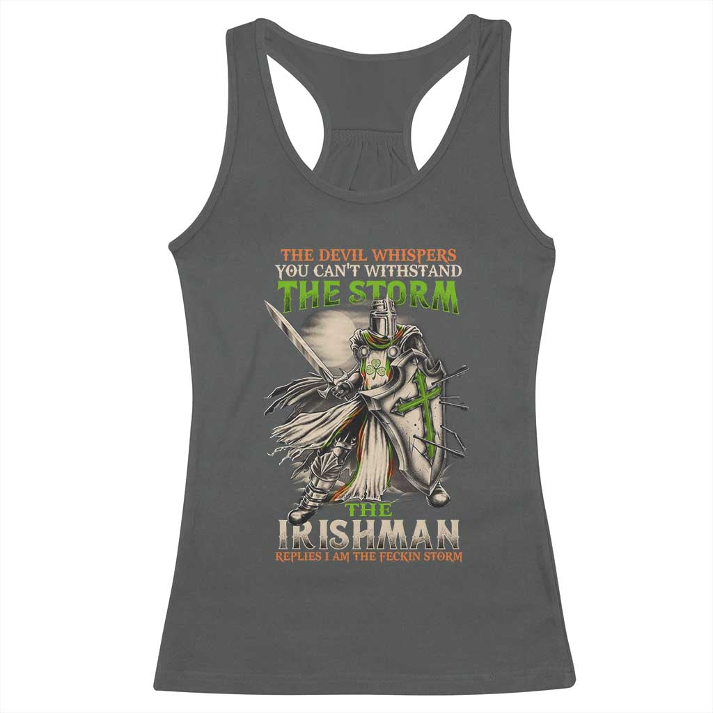 Irish Pride Racerback Tank Top Irish Warrior I Am The Feckin Storm TS09 Dark Heather Print Your Wear