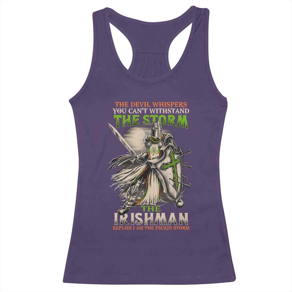 Irish Pride Racerback Tank Top Irish Warrior I Am The Feckin Storm TS09 Purple Print Your Wear