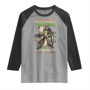 Irish Pride Raglan Shirt Irish Warrior I Am The Feckin Storm TS09 Sport Gray Black Print Your Wear