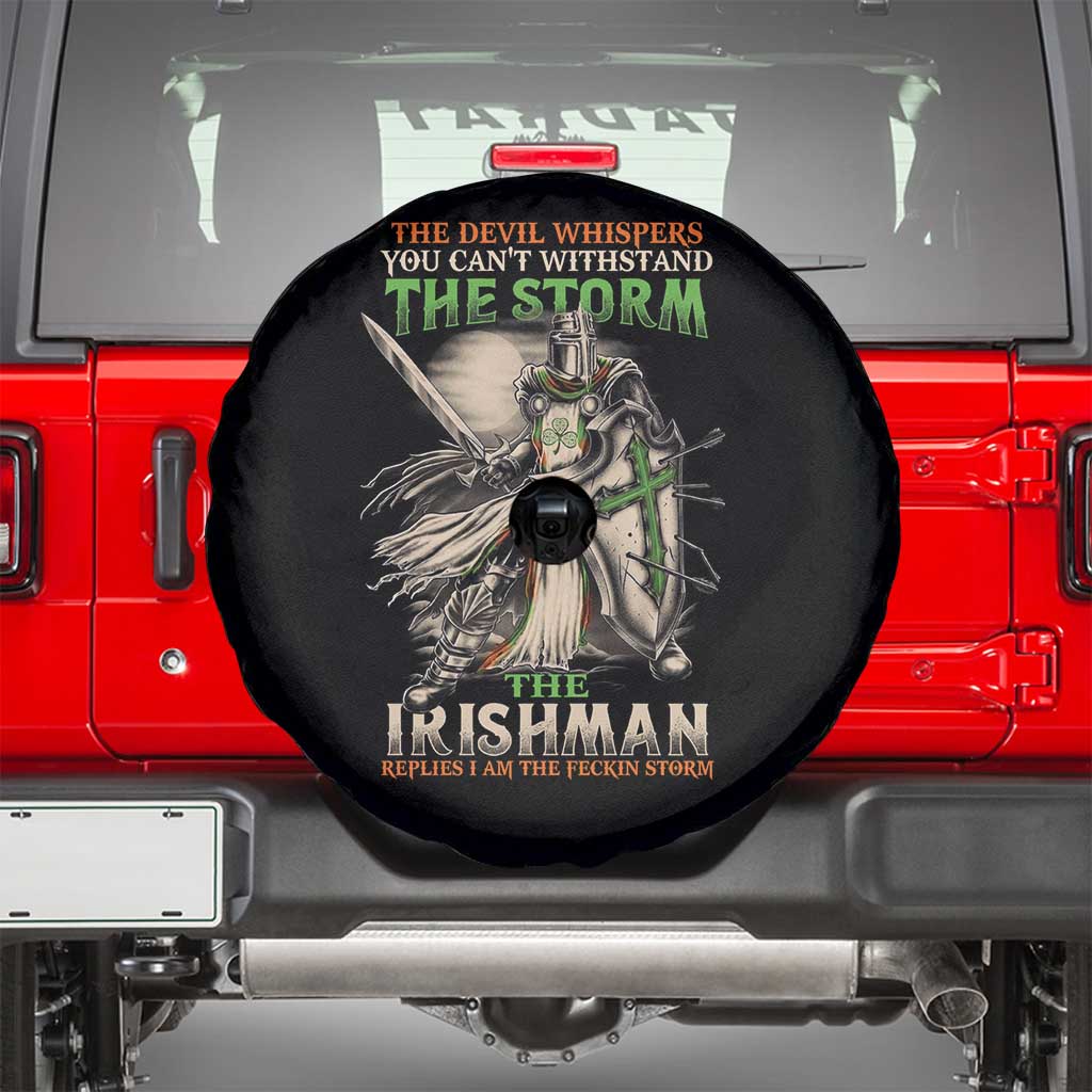 Irish Pride Spare Tire Cover Irish Warrior I Am The Feckin Storm TS09 Black Print Your Wear