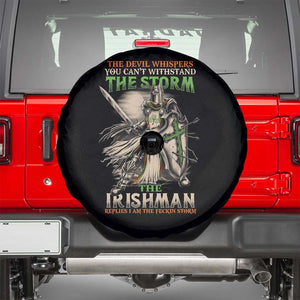 Irish Pride Spare Tire Cover Irish Warrior I Am The Feckin Storm TS09 Black Print Your Wear