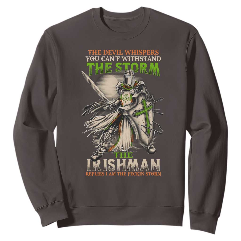 Irish Pride Sweatshirt Irish Warrior I Am The Feckin Storm TS09 Dark Chocolate Print Your Wear
