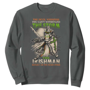 Irish Pride Sweatshirt Irish Warrior I Am The Feckin Storm TS09 Dark Heather Print Your Wear