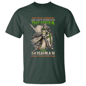 Irish Pride T Shirt Irish Warrior I Am The Feckin Storm TS09 Dark Forest Green Print Your Wear