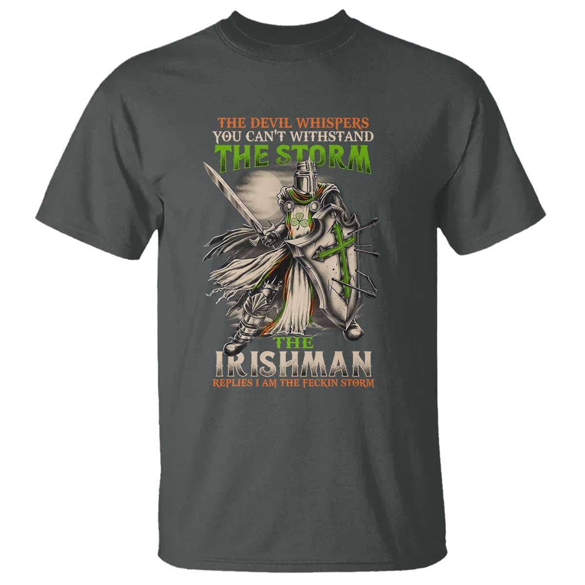 Irish Pride T Shirt Irish Warrior I Am The Feckin Storm TS09 Dark Heather Print Your Wear
