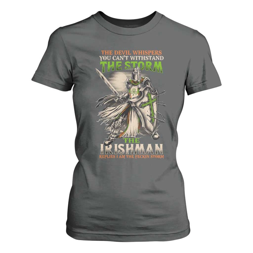 Irish Pride T Shirt For Women Irish Warrior I Am The Feckin Storm TS09 Dark Heather Print Your Wear
