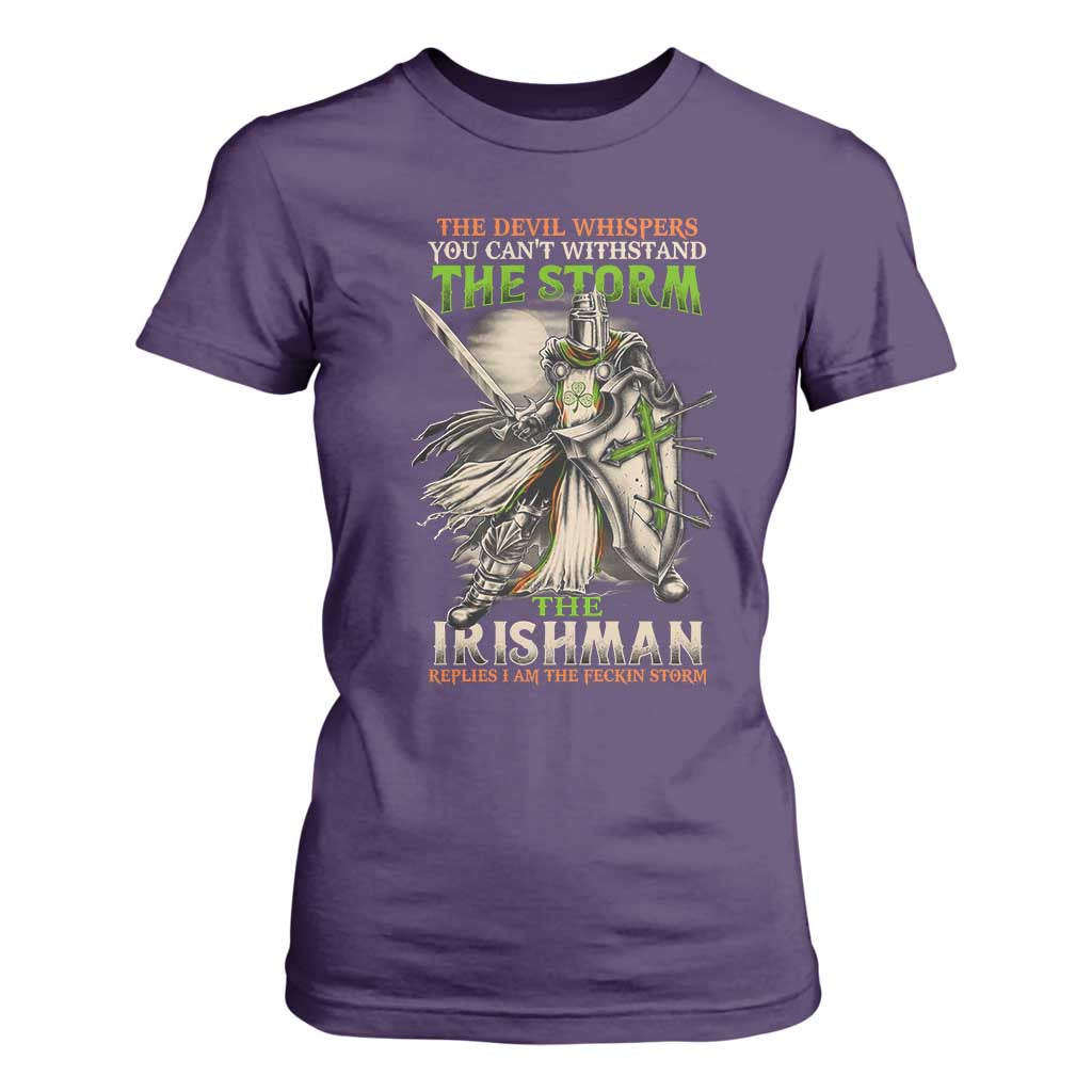 Irish Pride T Shirt For Women Irish Warrior I Am The Feckin Storm TS09 Purple Print Your Wear
