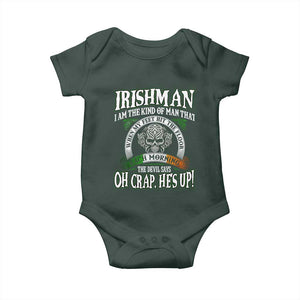 Funny Irishman Baby Onesie When My Feet Hit The Floor Each Morning The Devil Says Oh Crap He's Up TS09 Print Your Wear