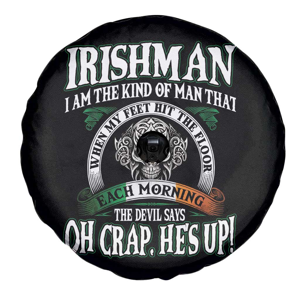 Funny Irishman Spare Tire Cover When My Feet Hit The Floor Each Morning The Devil Says Oh Crap He's Up TS09 Print Your Wear