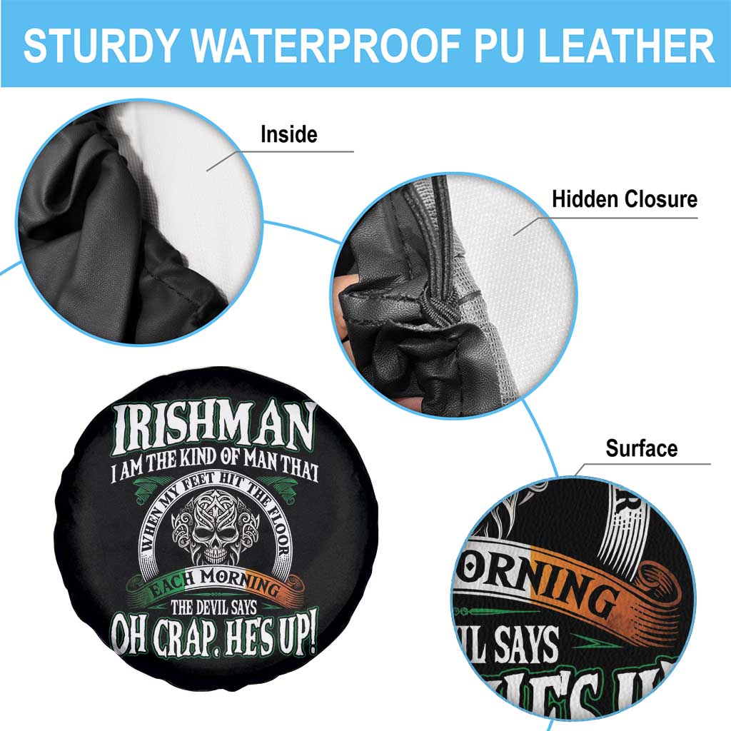 Funny Irishman Spare Tire Cover When My Feet Hit The Floor Each Morning The Devil Says Oh Crap He's Up TS09 Print Your Wear