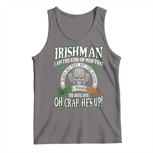 Funny Irishman Tank Top When My Feet Hit The Floor Each Morning The Devil Says Oh Crap He's Up TS09 Deep Heather Print Your Wear