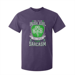 Funny Irish Girl T Shirt For Kid I Speak Fluent Sarcasm TS09 Purple Print Your Wear