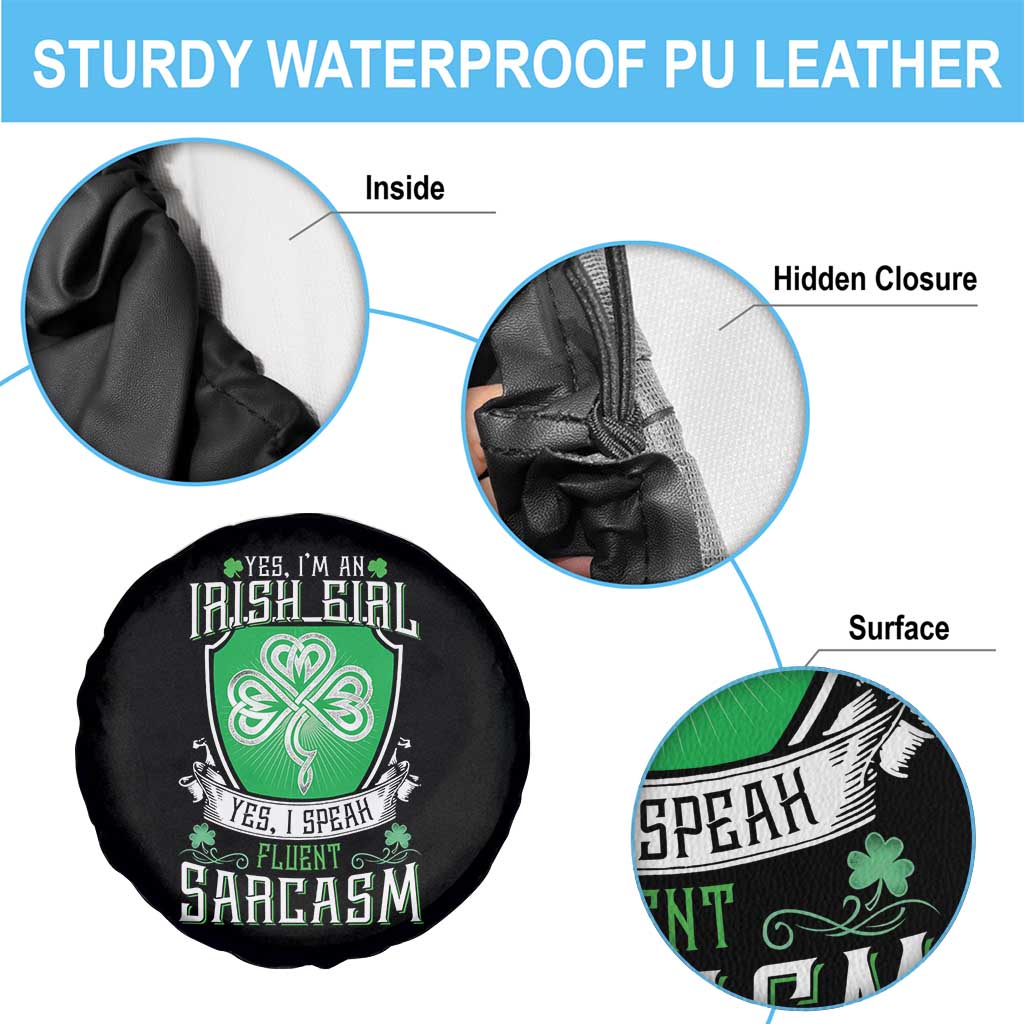 Funny Irish Girl Spare Tire Cover I Speak Fluent Sarcasm TS09 Print Your Wear