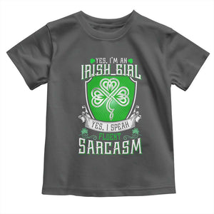 Funny Irish Girl Toddler T Shirt I Speak Fluent Sarcasm TS09 Dark Heather Print Your Wear