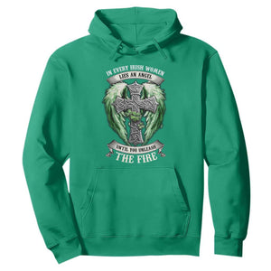 Irish Women Hoodie In Every Irish Woman Lies An Angel Until You Unleash The Fire TS09 Irish Green Print Your Wear