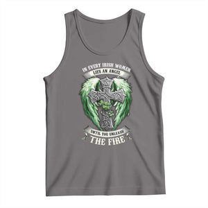 Irish Women Tank Top In Every Irish Woman Lies An Angel Until You Unleash The Fire TS09 Deep Heather Print Your Wear