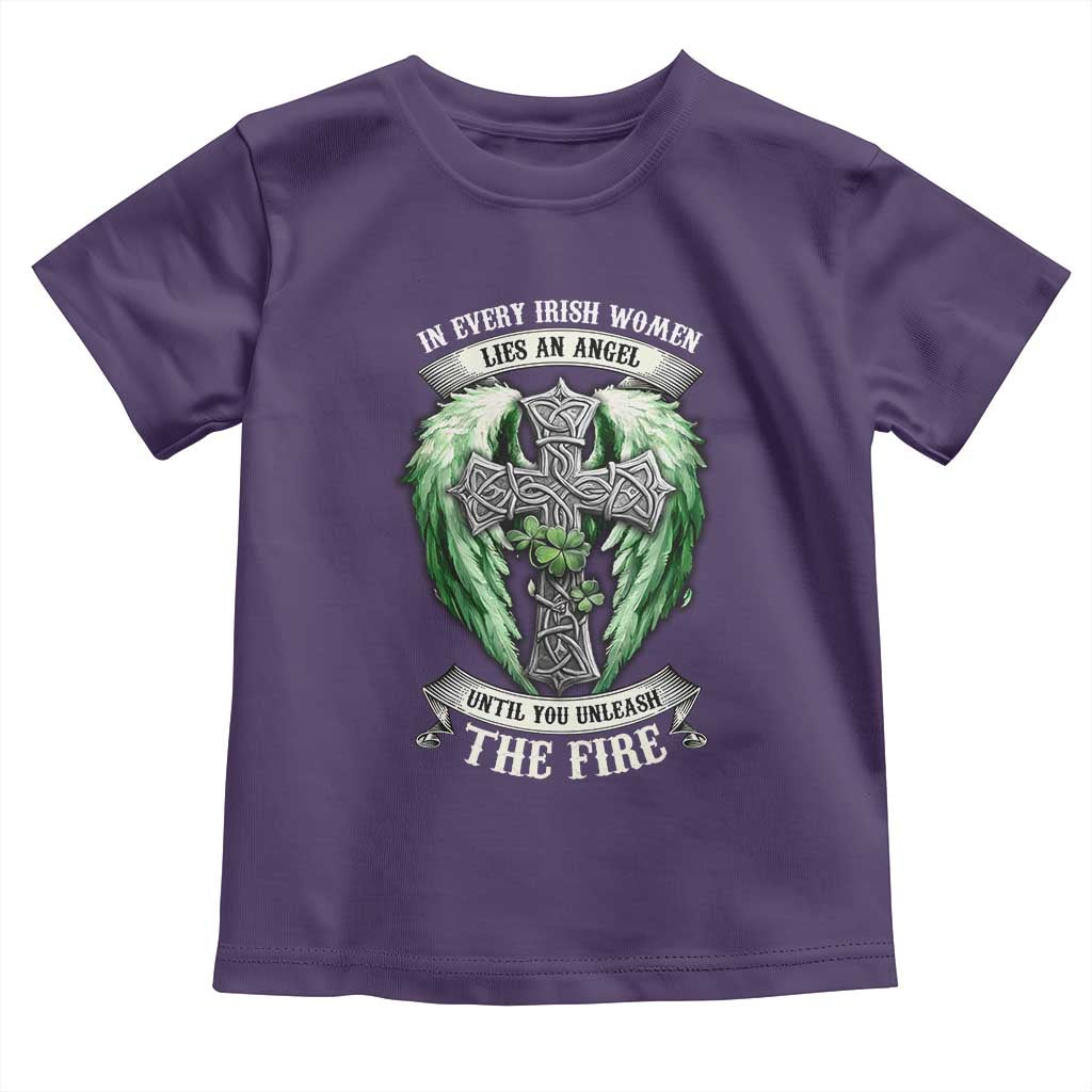 Irish Women Toddler T Shirt In Every Irish Woman Lies An Angel Until You Unleash The Fire TS09 Purple Print Your Wear