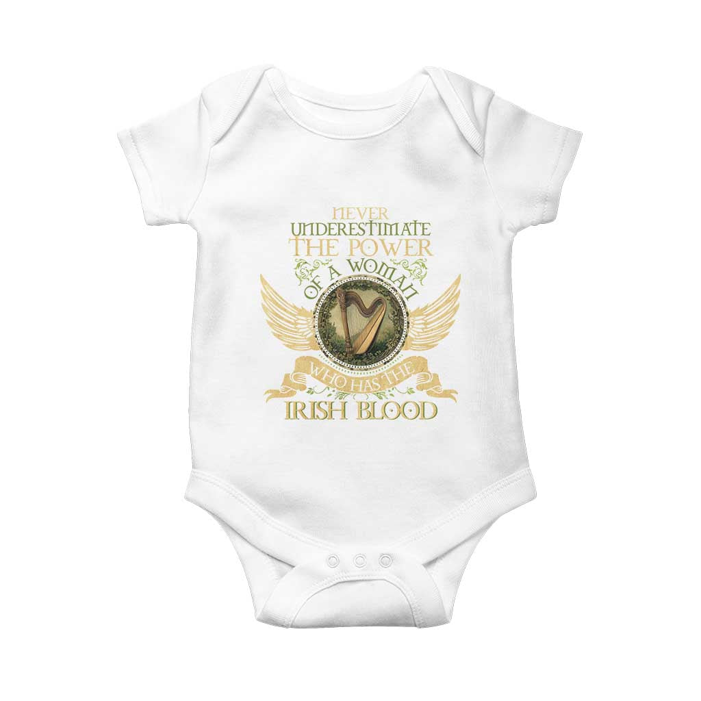 Never Underestimate The Power Of Irish Women Baby Onesie TS09 White Print Your Wear
