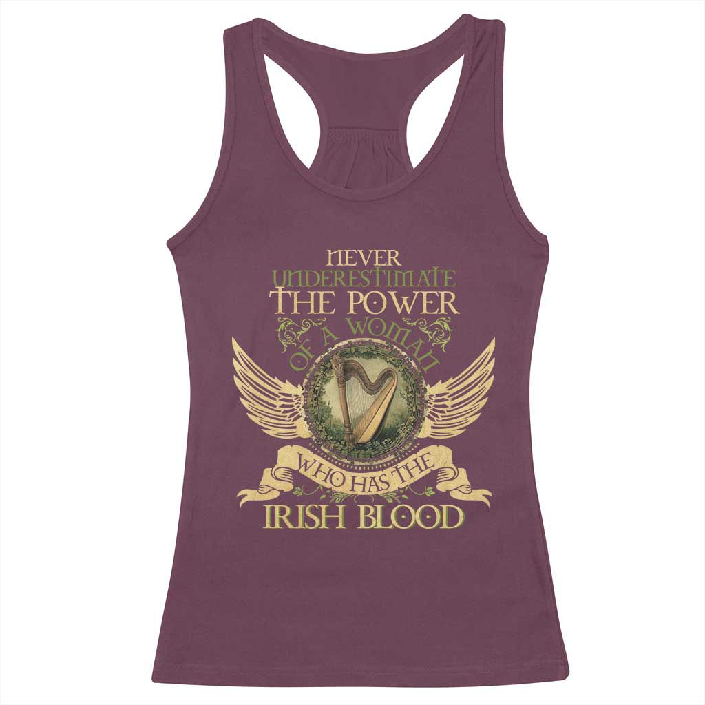 Never Underestimate The Power Of Irish Women Racerback Tank Top TS09 Maroon Print Your Wear