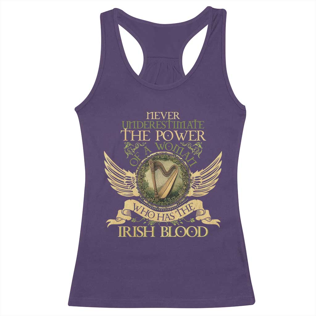 Never Underestimate The Power Of Irish Women Racerback Tank Top TS09 Purple Print Your Wear