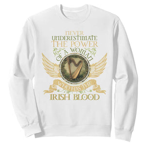 Never Underestimate The Power Of Irish Women Sweatshirt TS09 White Print Your Wear