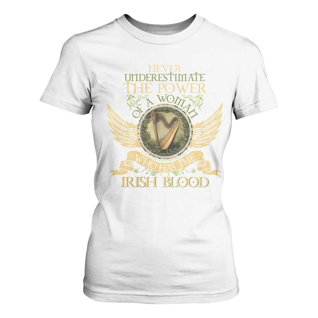 Never Underestimate The Power Of Irish Women T Shirt For Women TS09 White Print Your Wear