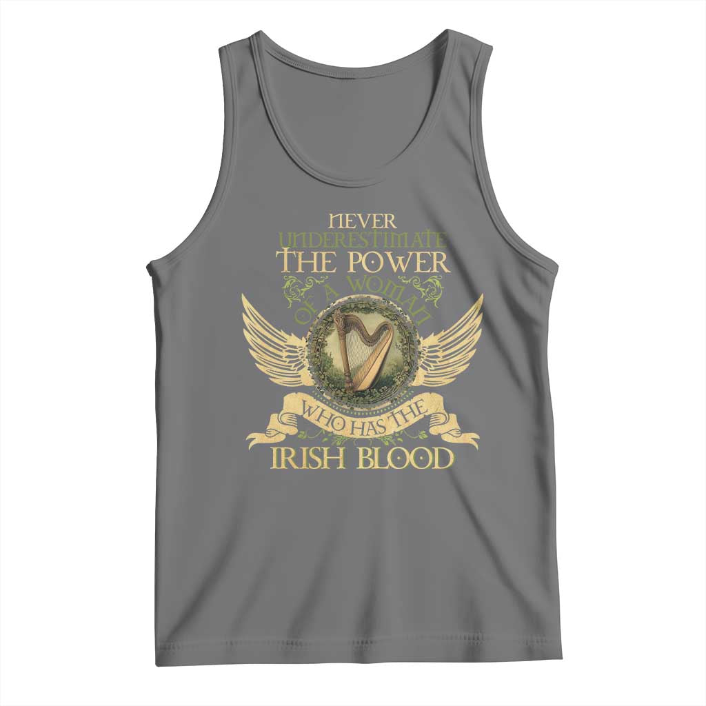 Never Underestimate The Power Of Irish Women Tank Top TS09 Black Heather Print Your Wear