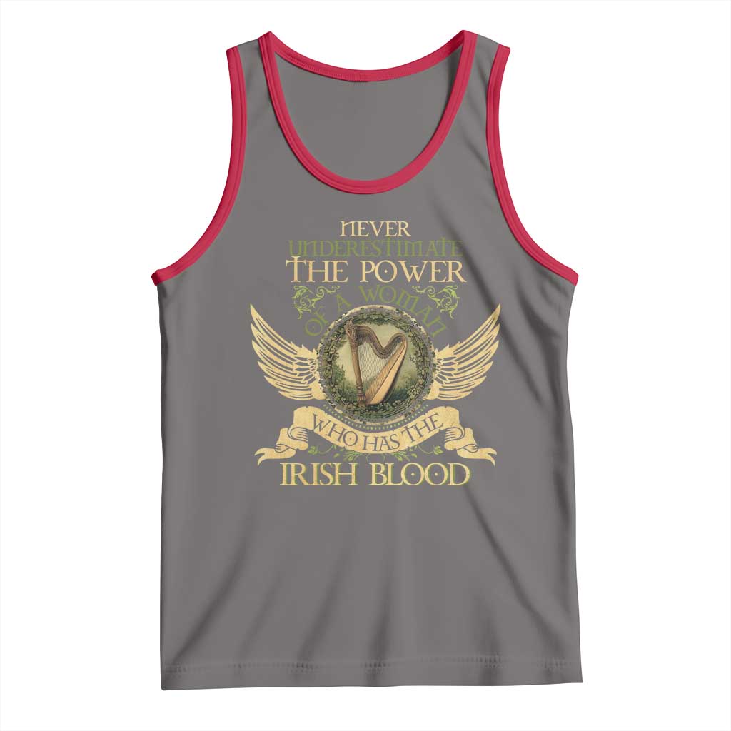 Never Underestimate The Power Of Irish Women Tank Top TS09 Deep Heather Red Print Your Wear