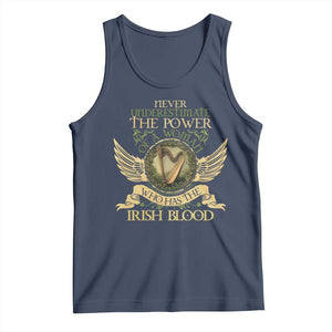 Never Underestimate The Power Of Irish Women Tank Top TS09 Navy Print Your Wear